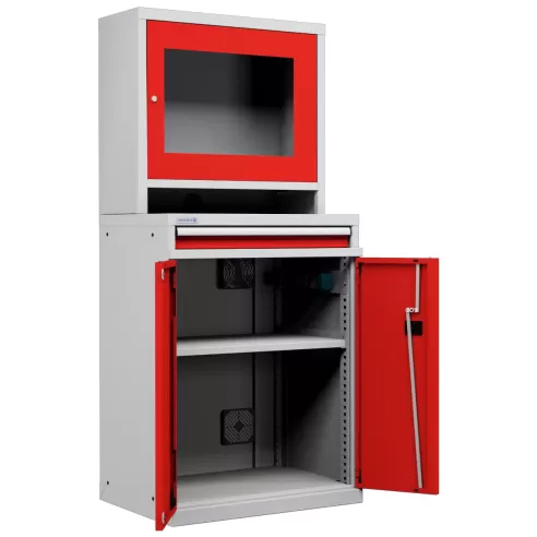 ARMADIO LCD PORTA COMPUTER con Cassetto e Ripiano Stampante - Impianto compreso