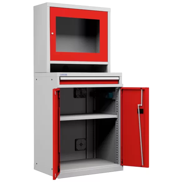 ARMADIO LCD PORTA COMPUTER con Cassetto e Ripiano Stampante - Impianto compreso
