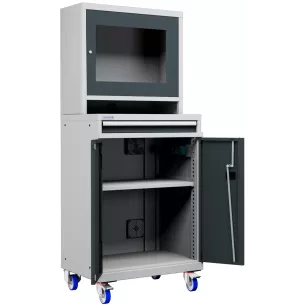 ARMADIO LCD con Ruote PORTA COMPUTER  con Cassetto