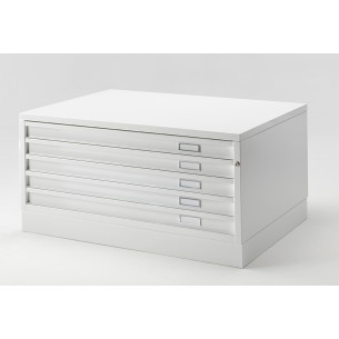 Outlet ammaccatura Cassettiera Portadisegni BASIC A0 5 Cassetti Portadisegni Bianco componibile orizzontale cm 140x96,5x55h