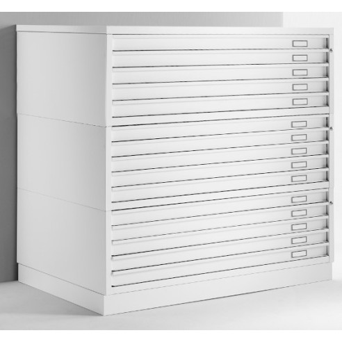 Cassettiera Portadisegni PRO A1 15 Cassetti Portadisegni Bianco componibile orizzontale Esterno cm116x75,5x135h
