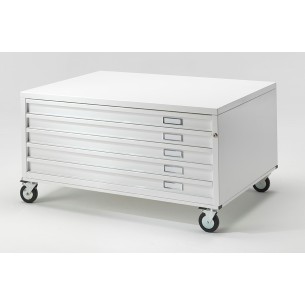 Cassettiera PRO A0 5 Cassetti con RUOTE Portadisegni Bianco componibile orizzontale cm 144x96x58h 2