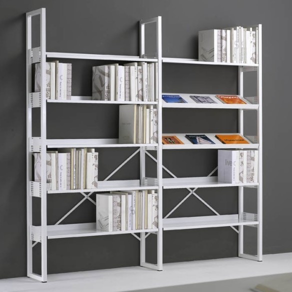 Libreria in Metallo Arredo Professionale Altezza 166cm Larghezza 100cm con 4 ripiani