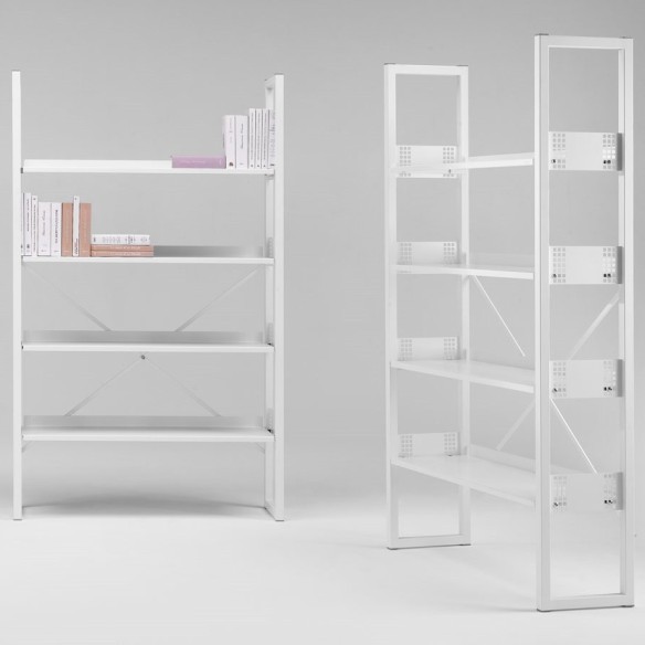 Libreria in Metallo Arredo Professionale Altezza 166cm Larghezza 100cm con 4 ripiani