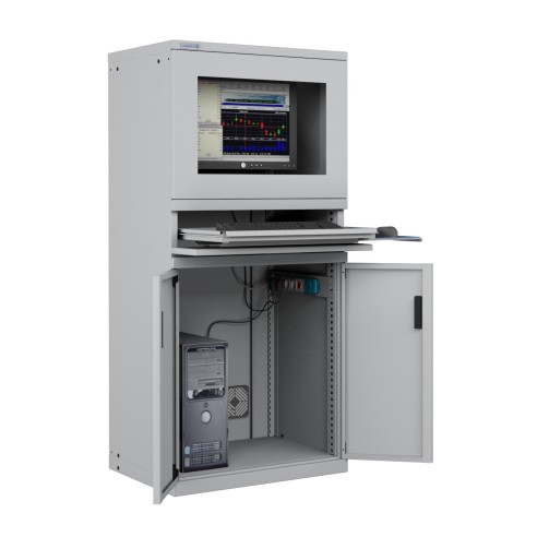 ARMADIO PORTA COMPUTER PC PROFESSIONALE CON TASTIERA ESTRAIBILE - Impianto compreso
