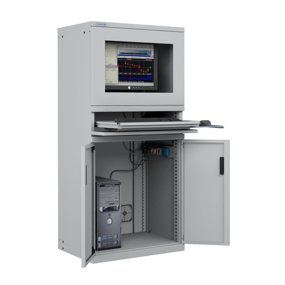 ARMADIO PORTA COMPUTER PC PROFESSIONALE CON TASTIERA ESTRAIBILE - Impianto compreso