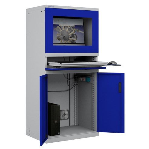 ARMADIO PORTA COMPUTER PC PROFESSIONALE CON TASTIERA ESTRAIBILE - Impianto compreso