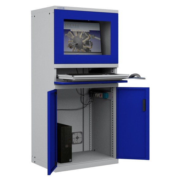 ARMADIO PORTA COMPUTER PC PROFESSIONALE CON TASTIERA ESTRAIBILE - Impianto compreso