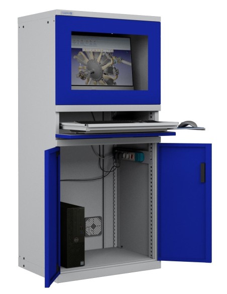 ARMADIO PORTA COMPUTER PC PROFESSIONALE CON TASTIERA ESTRAIBILE - Impianto compreso