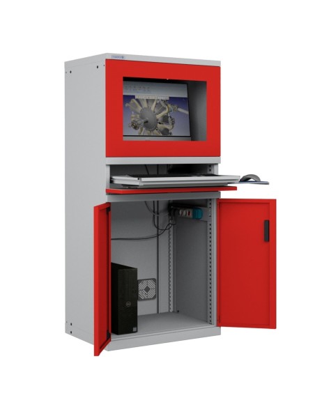 ARMADIO PORTA COMPUTER PC PROFESSIONALE CON TASTIERA ESTRAIBILE - Impianto compreso