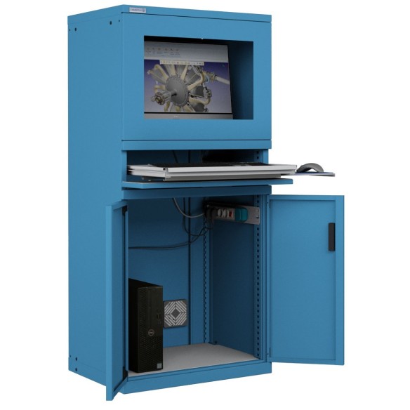 ARMADIO PORTA COMPUTER PC PROFESSIONALE CON TASTIERA ESTRAIBILE - Impianto compreso
