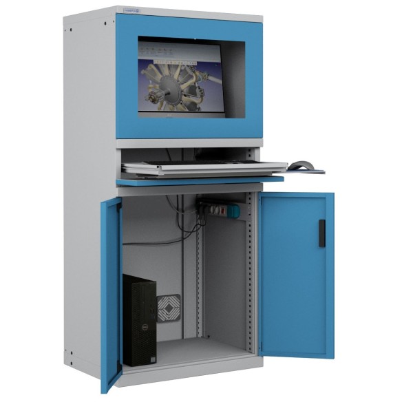 ARMADIO PORTA COMPUTER PC PROFESSIONALE CON TASTIERA ESTRAIBILE - Impianto compreso