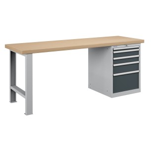 BANCO LAVORO PIANO LEGNO CON 5 CASSETTI PROFESSION