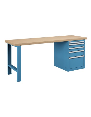 BANCO LAVORO PIANO LEGNO CON 5 CASSETTI PROFESSIONALE 2000 x 750 mm portata 800 KG.
