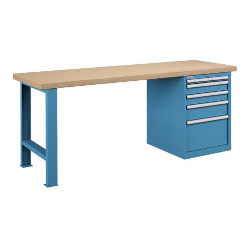 BANCO LAVORO PIANO LEGNO CON 5 CASSETTI PROFESSIONALE 2000 x 750 mm portata 800 KG.