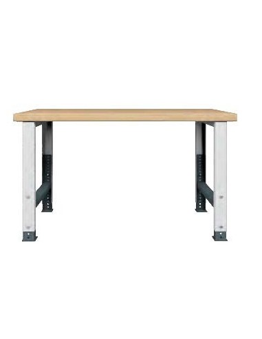 Banco Lavoro Professionale REGOLABILE  150 x 75 x h 79-109 cm portata 800 KG. ripiano Legno