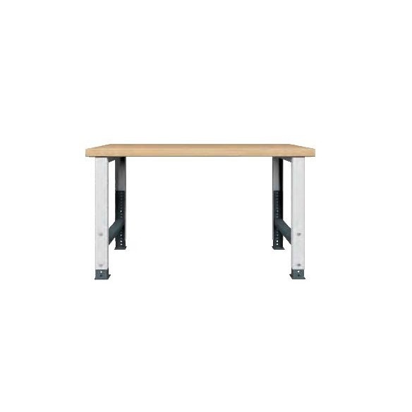 Banco Lavoro Professionale REGOLABILE  150 x 75 x h 79-109 cm portata 800 KG. ripiano Legno
