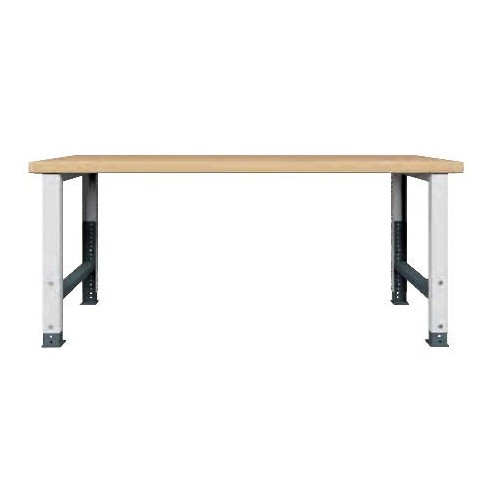 Banco Lavoro Professionale REGOLABILE  200 x 75 x h 79-109 cm portata 400 KG. ripiano Legno
