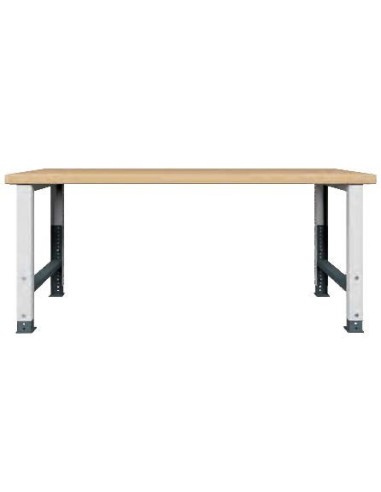 Banco Lavoro Professionale REGOLABILE  200 x 75 x h 79-109 cm portata 400 KG. ripiano Legno