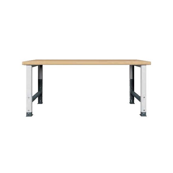 Banco Lavoro Professionale REGOLABILE  200 x 75 x h 79-109 cm portata 400 KG. ripiano Legno