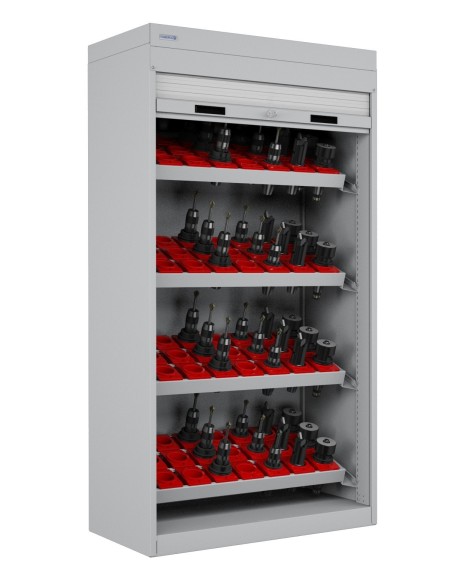 ARMADIO PORTAUTENSILI 1040 x 600 x 2000h mm CON PERSIANA E 4 TELAI 3 VIE CON SUPPORTI ISO SK40 SK50 HSK63