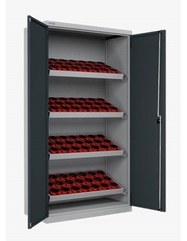 ARMADIO PORTAUTENSILI A BATTENTE 4 TELAI CON SUPPORTI E BOCCOLE ISO-SK40 SK50 HSK CAPTO