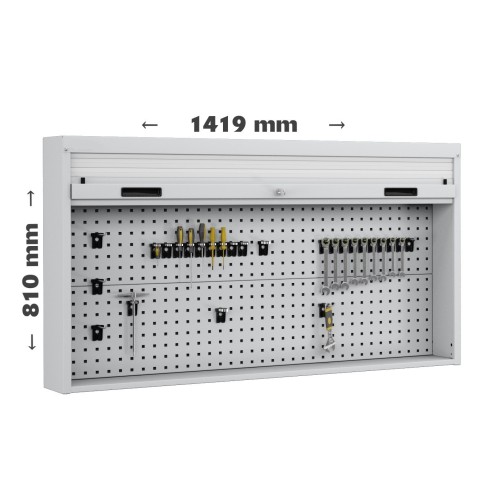 ARMADIO PANNELLO PORTA UTENSILI ATTREZZI CON SERRANDA L.1419 x H.810 mm DA PARETE