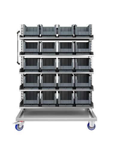 Carrello con 20 contenitori a bocca di lupo professionale