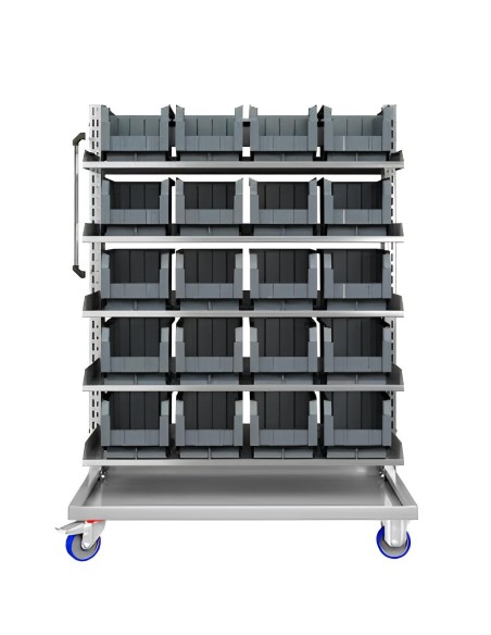 Carrello con 20 contenitori a bocca di lupo professionale
