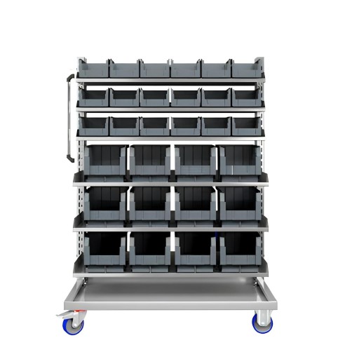 Carrello con 30 contenitori a bocca di lupo profes