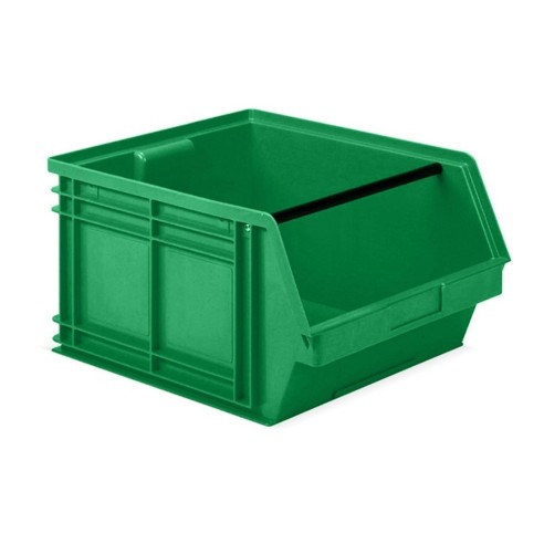 Contenitori a Bocca di Lupo Verde Sovrapponibili e Componibili Qualità Professionale Pronta Consegna