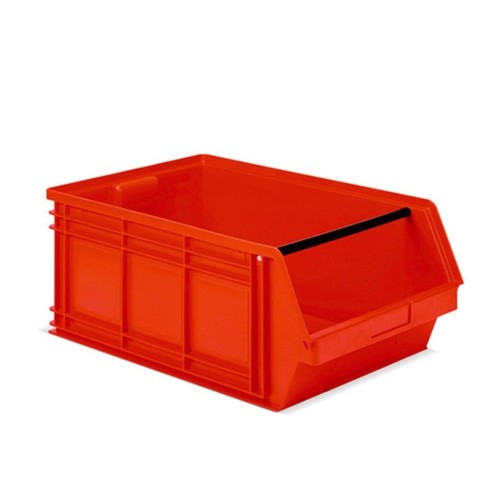 Contenitori a Bocca di Lupo Rosso Sovrapponibili e