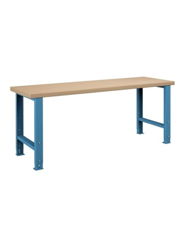Banco Lavoro Professionale REGOLABILE  200 x 75 x h 79-109 cm portata 400 KG. ripiano Legno