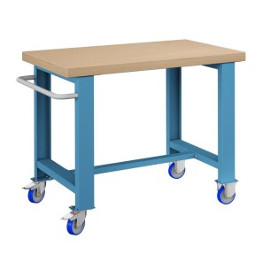 BANCO CARRELLO LAVORO PIANO LEGNO CON RUOTE PROFESSIONALE 1000 x 750 mm h 84 cm portata 400 KG. 2