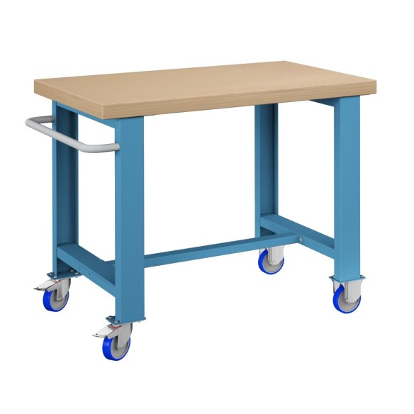 BANCO CARRELLO LAVORO PIANO LEGNO CON RUOTE PROFES
