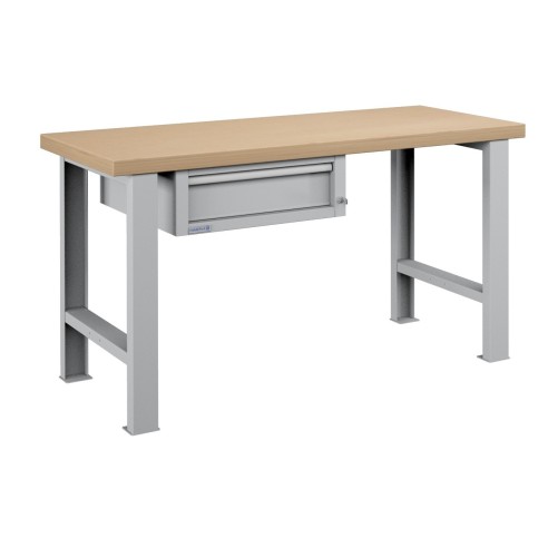 BANCO da LAVORO 1 CASSETTO PROFESSIONALE 1500 x 750 mm portata 800 KG. Ripano in legno o Gomma