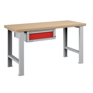 BANCO da LAVORO 1 CASSETTO PROFESSIONALE 1500 x 750 mm portata 800 KG. Ripano in legno o Gomma 2