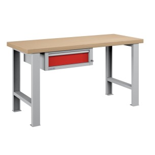 BANCO da LAVORO 1 CASSETTO PROFESSIONALE 1500 x 750 mm portata 800 KG. Ripano in legno o Gomma 2