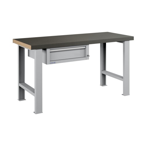 BANCO da LAVORO 1 CASSETTO PROFESSIONALE 1500 x 750 mm portata 800 KG. Ripano in legno o Gomma