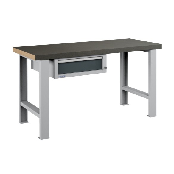 BANCO da LAVORO 1 CASSETTO PROFESSIONALE 1500 x 750 mm portata 800 KG. Ripano in legno o Gomma