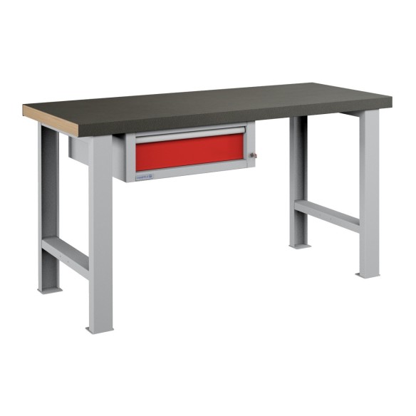 BANCO da LAVORO 1 CASSETTO PROFESSIONALE 1500 x 750 mm portata 800 KG. Ripano in legno o Gomma