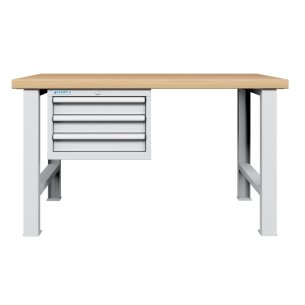 BANCO da LAVORO PIANO LEGNO 3 CASSETTI  PROFESSIONALE 1500 x 750 mm portata 800 KG. 2