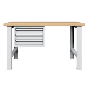 BANCO da LAVORO PIANO LEGNO 3 CASSETTI  PROFESSIONALE 1500 x 750 mm portata 800 KG. 2