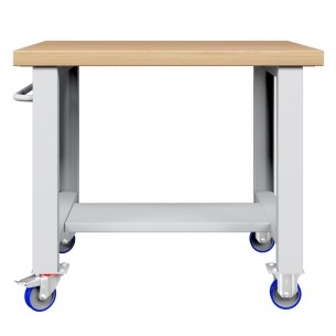 BANCO CARRELLO LAVORO PIANO LEGNO CON RUOTE PROFES