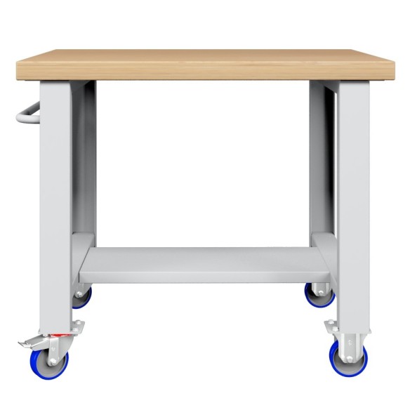 BANCO CARRELLO LAVORO PIANO LEGNO CON RUOTE PROFES