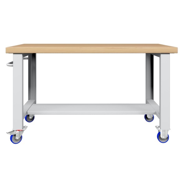 BANCO da LAVORO PIANO LEGNO CON RUOTE PROFESSIONALE 1500 x 750 mm h 84 cm portata 400 KG.