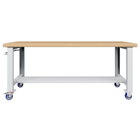 BANCO LAVORO PIANO LEGNO CON RUOTE PROFESSIONALE 2000 x 750 mm h 84 cm portata 400 KG.