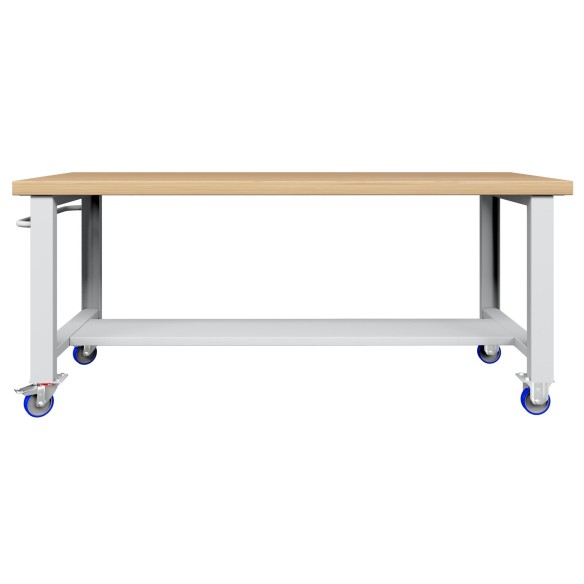 BANCO LAVORO PIANO LEGNO CON RUOTE PROFESSIONALE 2000 x 750 mm h 84 cm portata 400 KG.