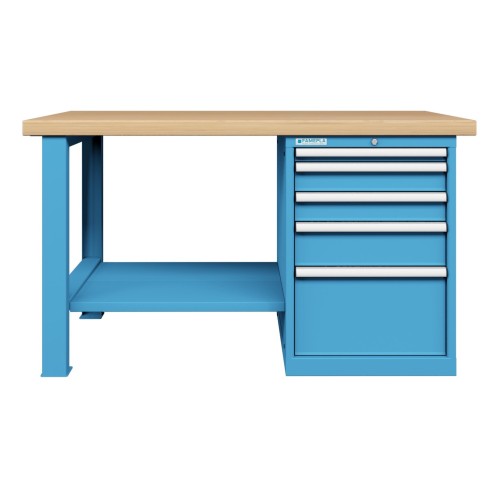 BANCO da LAVORO CON 5 CASSETTI CON RIPIANO PROFESS