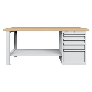 BANCO LAVORO CON 5 CASSETTI CON RIPIANO PROFESSIONALE 2000 x 750 mm portata 800 KG. 2